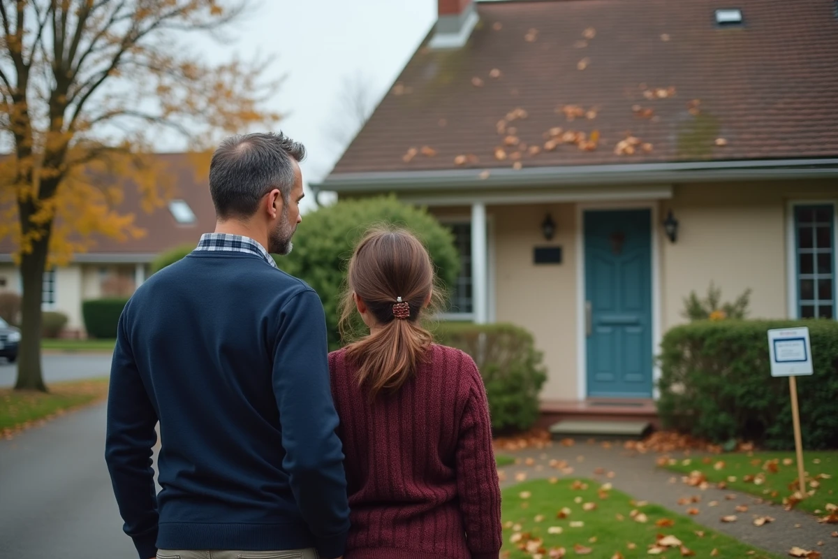 Couple devant une maison en location en France cherchant un logement dans le secteur locatif social