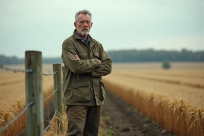 Agriculteur refusant de quitter une terre agricole louée en milieu rural français