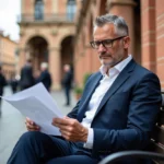 Homme d'affaires en costume dans la ville de Toulouse