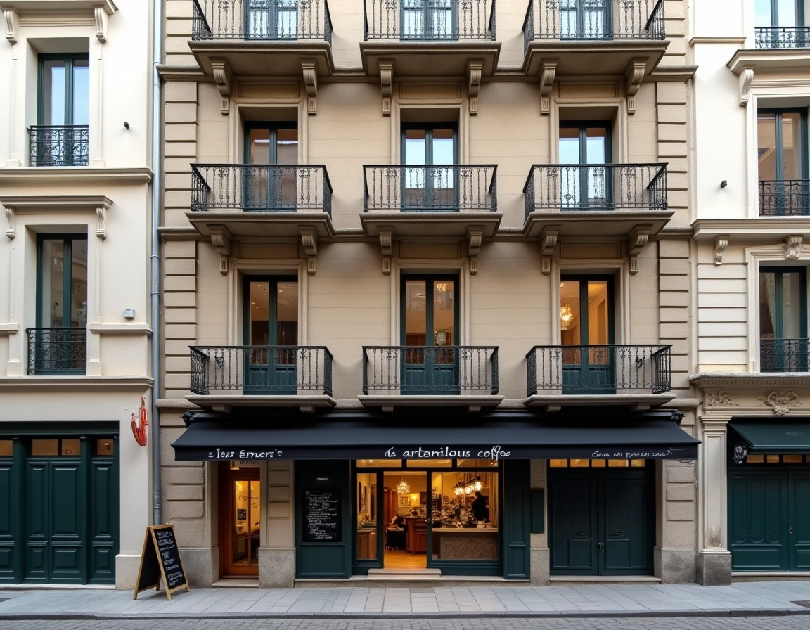 Façade d'immeuble rénové avec commerce de proximité dans un quartier en requalification urbaine à Saint-Étienne
