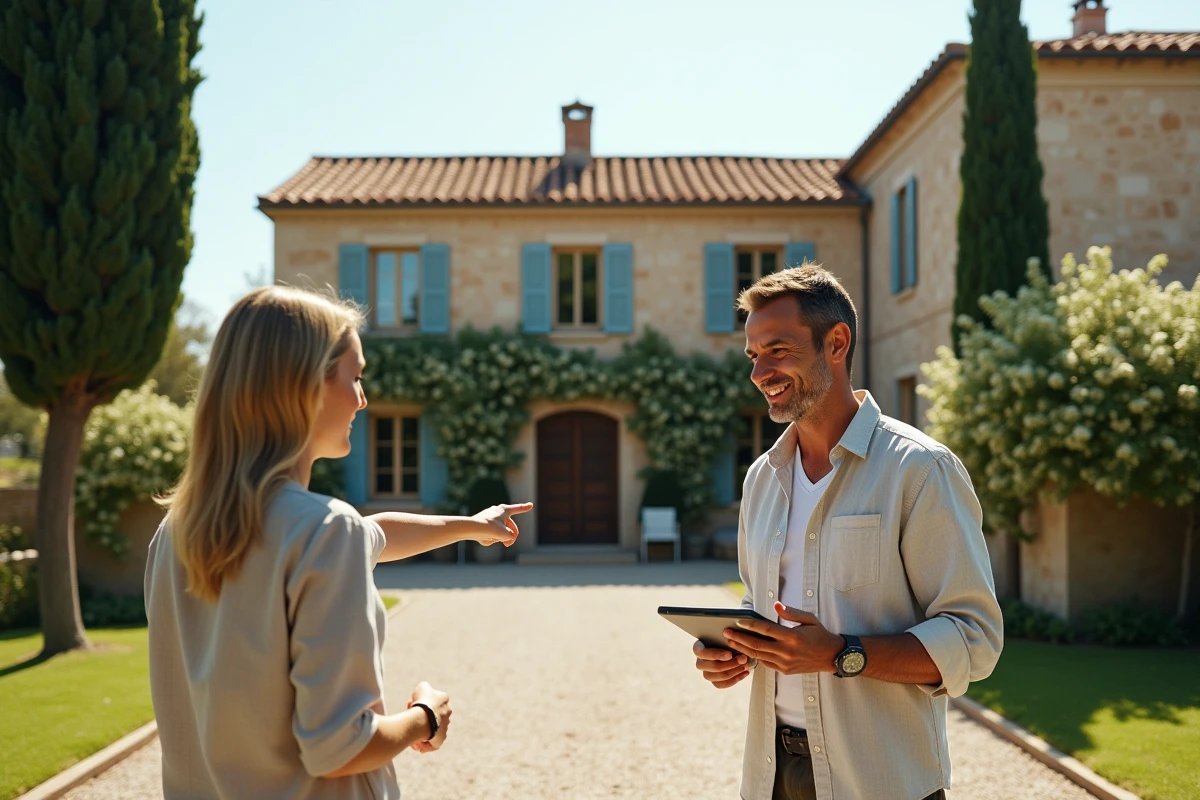 Repérage de location d'une villa provençale pour clip musical avec directrice artistique et responsable des lieux