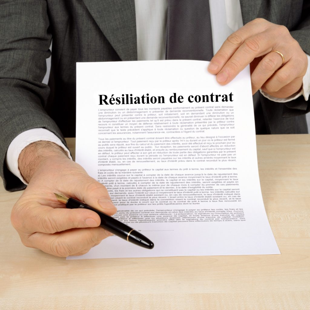 résiliation de contrat